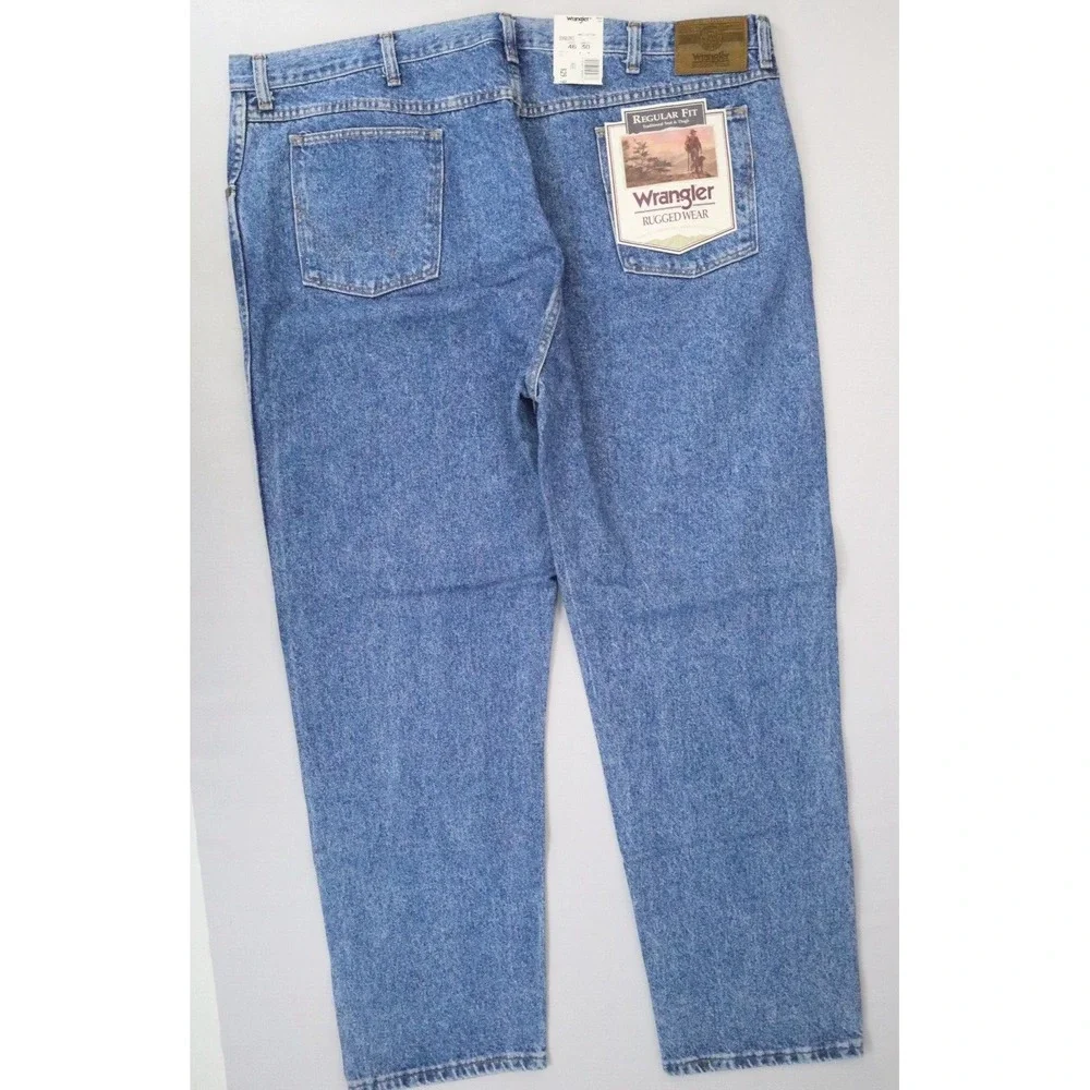 NWT Vintage Wrangler Rugged Wear Regular Fit‎ Jeans 46x30 USA Cotton Loop
